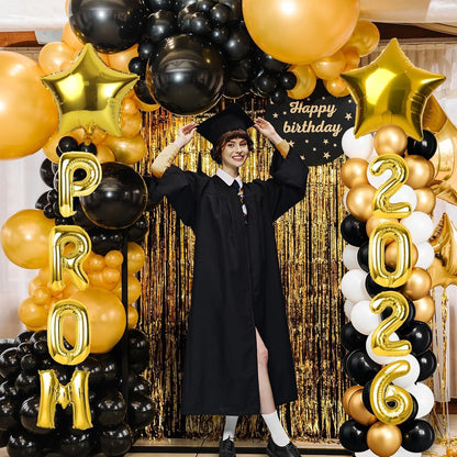 2 Sets Graduation Balloon Column Stand Kits with Balloons 2026 Grad Themed Decoration Navy Blue Balloon Tower Stand Kit for Grad High School & College Celebration Party Decor