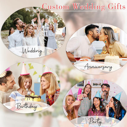 Personalized Wedding Cake Knife and Server Set, Custom Engraved Cake Cutting Set with Name Date, Customized Wedding Gifts for Birthday Bride & Groom (2 - Piece Set)