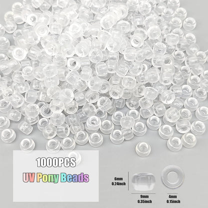 1000Pcs Glow in The Dark Pony Beads 9mm Plastic Kandi Beads Bulk for Friendship Bracelet Necklace Craft Jewelry Making Beads for Hair Braids 9 Color