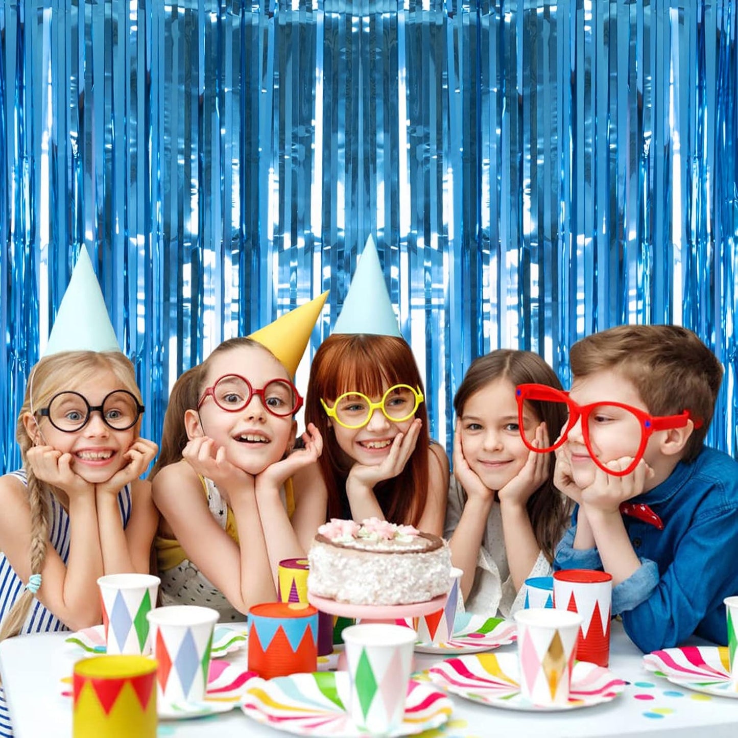 2 Pack 3.2ft x 8.2ft Silver Metallic Tinsel Foil Fringe Curtains, Door Streamer Photo Booth Backdrop for Birthday Graduation Engagement Bridal Shower Bachelorette Baby Shower Party Decorations