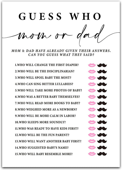 ZIIUFRN Baby Shower Games(5" X 7"), 30 Sets Modern Black and White Baby Bingo Guess Gift Game Cards, Boy Girl Gender Neutral Baby Shower Supplies-B07
