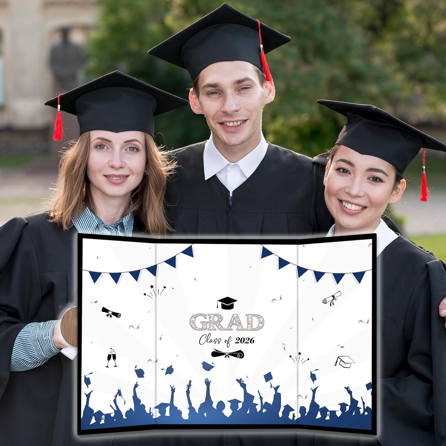 Class of 2026 Graduation Guest Book - 18''x 12'' Minimalist Graduation Signature Book - High School College Guest Book Alternative Signature Board Card - Grad Party Decor & Supplies-A05
