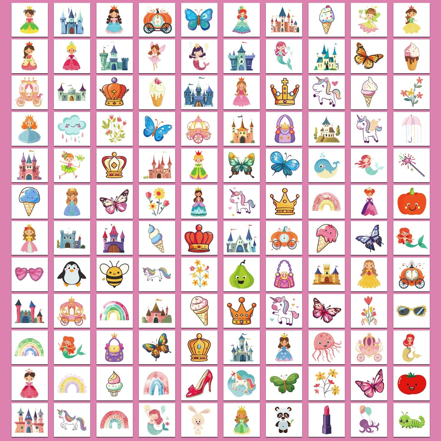 Partywind 408 PCS Kids Tattoos for Party Supplies, Individually Wrapped Sheet Temporary Tattoos Stickers for Kids Goodie Bag Stuffers, Fun Birthday Party Favors - Mixed