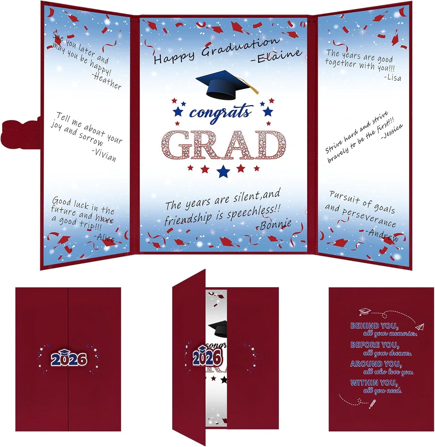 Vlipoeasn 2026 Graduation Guest Book Alternative, Black Gold Class of 2026 Graduation Party Decorations, Graduation Signature Book for 2026 College High School, Unique Graduation Gifts for Friends