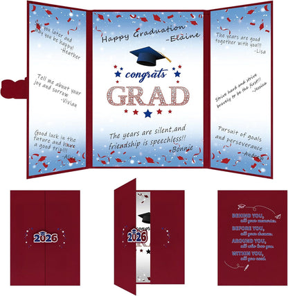 Vlipoeasn 2026 Graduation Guest Book Alternative, Black Gold Class of 2026 Graduation Party Decorations, Graduation Signature Book for 2026 College High School, Unique Graduation Gifts for Friends