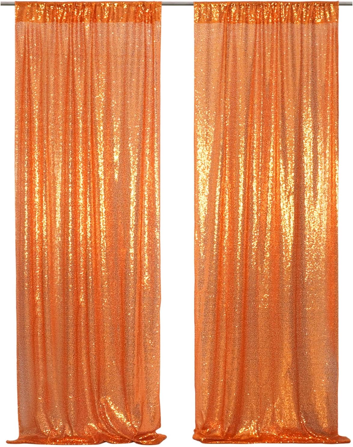Poise3EHome Black Sequin Backdrop Curtains, 2 Panels 2FTx8FT Glitter Photo Booth Backdrop for Halloween Birthday Bachelorette Wednesday Twilight Party Decorations