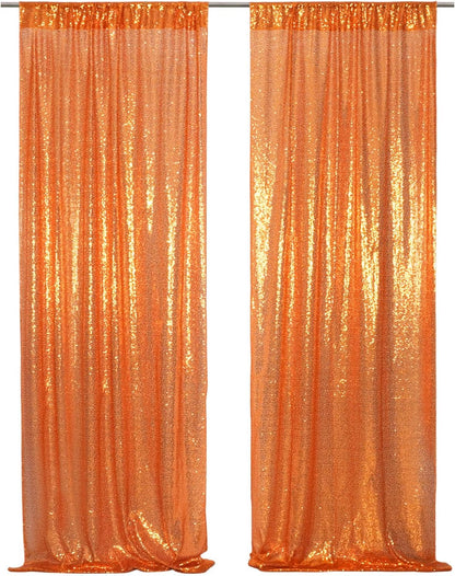 Poise3EHome Black Sequin Backdrop Curtains, 2 Panels 2FTx8FT Glitter Photo Booth Backdrop for Halloween Birthday Bachelorette Wednesday Twilight Party Decorations