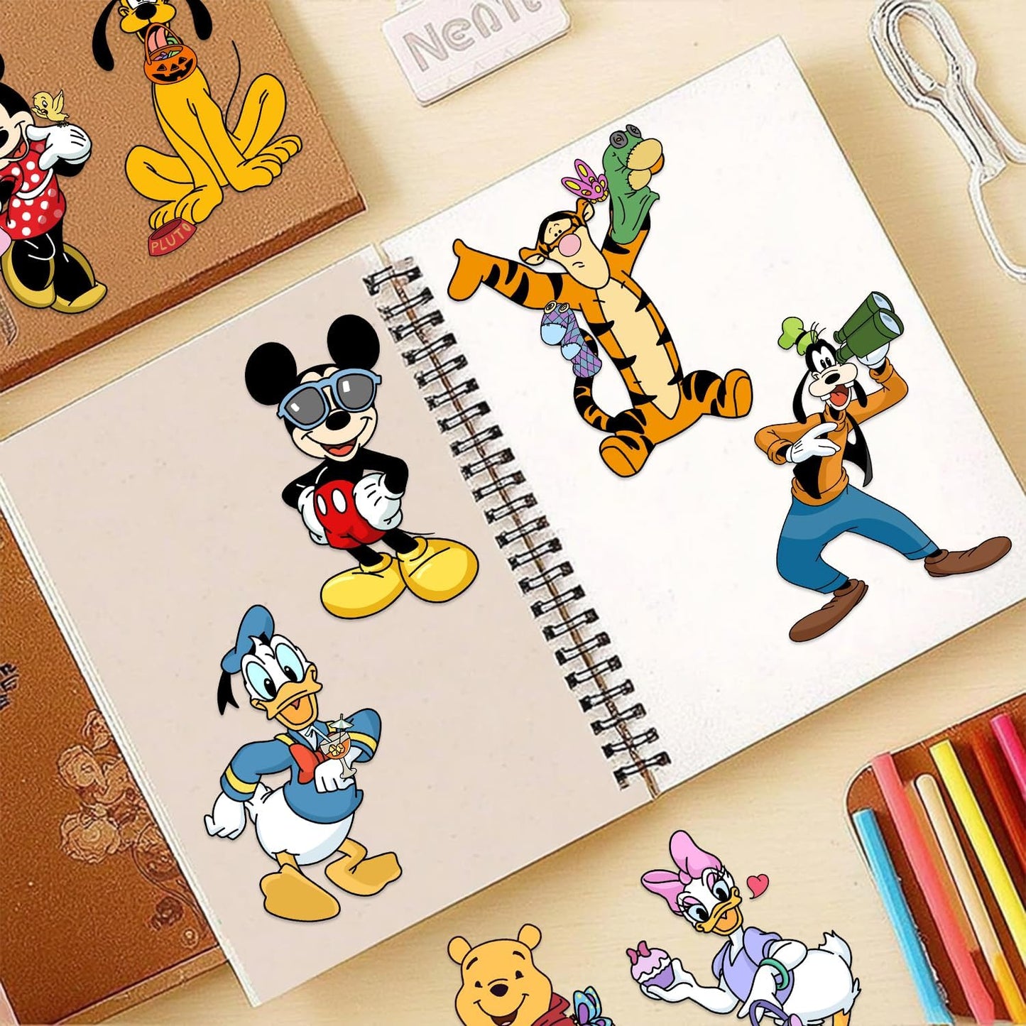 24 Sheets Cool Monster Sticker Cute Cartoon Charaters Make Your Own Sticker, Make a Face Stickers Party Favors Activities Gifts (c)