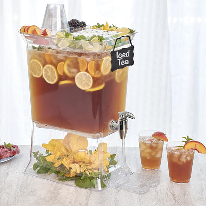 Buddeez Tritan™ Beverage Dispenser with Party Tray Lid - 2.5 Gallon Cold Drink Dispenser for Juice, Iced Tea, Lemonade, Water