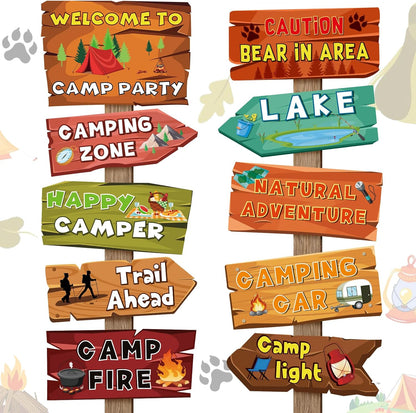 20 Pcs Luau Party Decorations Welcome Sign Summer Hawaiian Directional Signs Tropical Hawaiian Themed Birthday Decorations Luau Tiki Party Supplies with 2 Sheet Letter Stickers