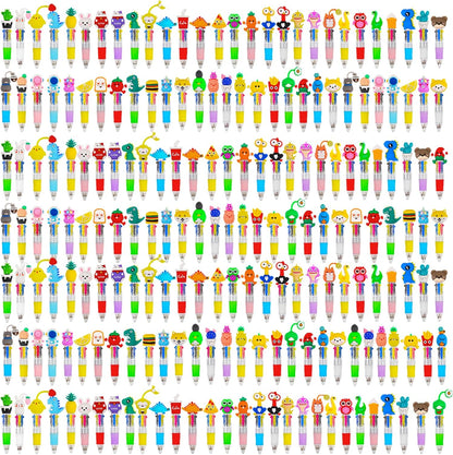 CZWZ 20Pcs Mini Multicolor Pens in One 4-in-1 Cute Pens Bulk for Kids, Fun Kawaii Ballpoint Pens for Birthdays and Children's Party Favors Gifts Teacher School Supplies