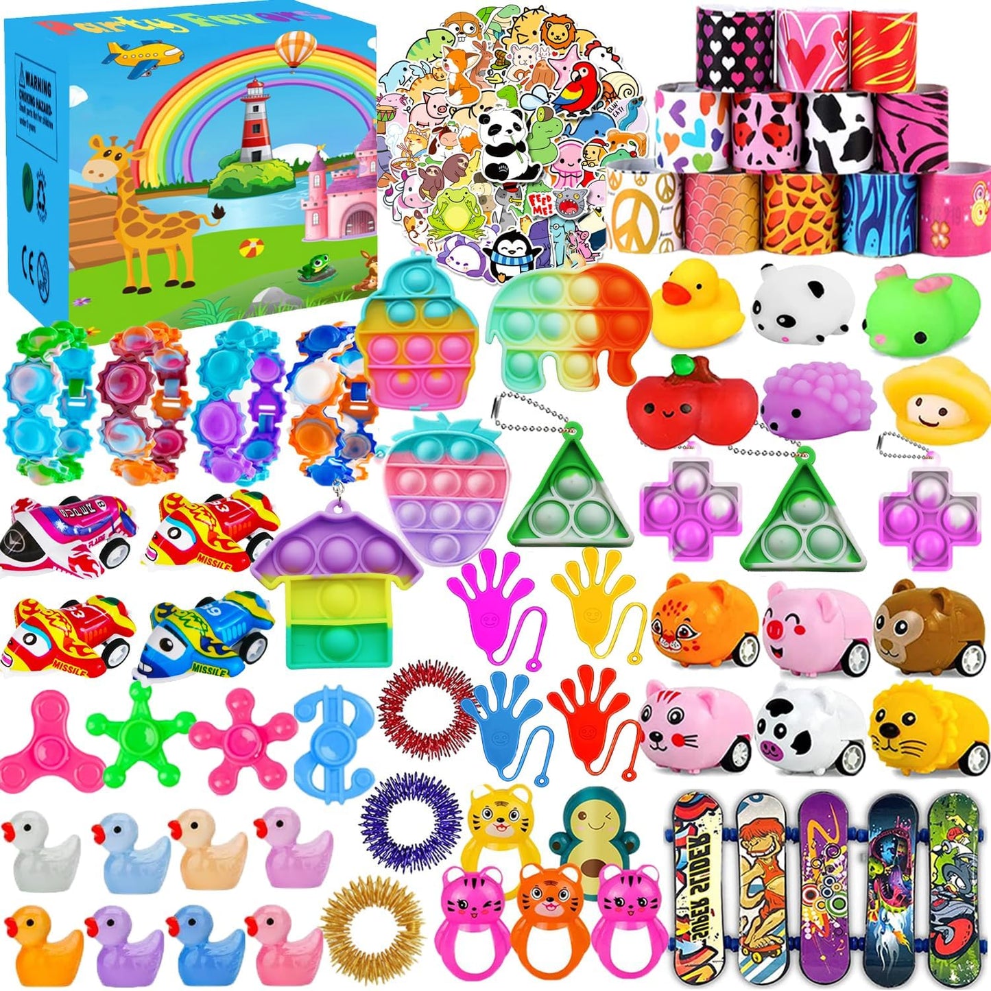 155 Pcs Party Favors for Kids 8-12 4-8, Birthday Gifts, Fidget Toys Bulk, Treasure Box Toys for Classroom, Easter Egg Fillers, Classroom Prizes, Pinata Filler, Goodie Bags Stuffers for Kids