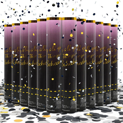 Confetti Cannon Rose Gold Confetti Poppers 12 Pack Confetti Party Cannon Bulk Pink Foil Party Poppers Shooters Mylar Popper for Wedding,Birthday,Graduations,New Year Celebration