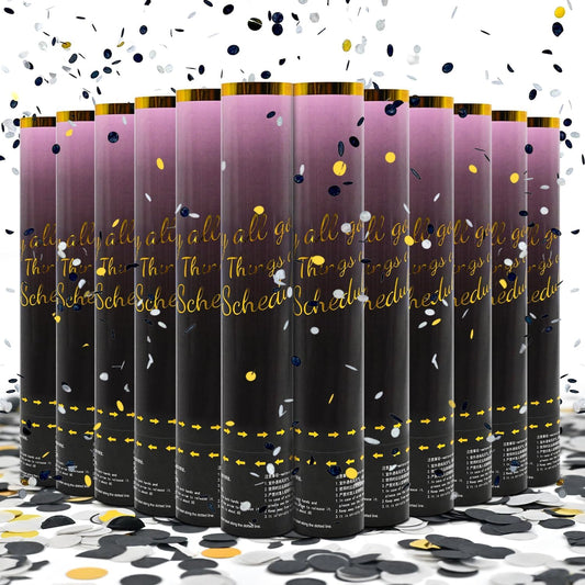 Confetti Cannon Rose Gold Confetti Poppers 12 Pack Confetti Party Cannon Bulk Pink Foil Party Poppers Shooters Mylar Popper for Wedding,Birthday,Graduations,New Year Celebration