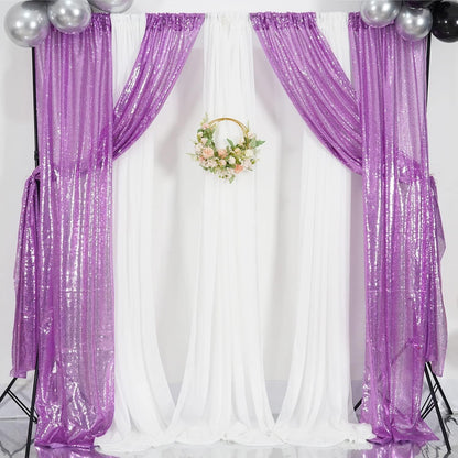 Poise3EHome Black Sequin Backdrop Curtains, 2 Panels 2FTx8FT Glitter Photo Booth Backdrop for Halloween Birthday Bachelorette Wednesday Twilight Party Decorations