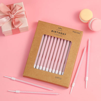 PHD CAKE Champagne Gold Long Thin Metallic Birthday Candles, Cake Candles, Birthday Parties, Wedding Decorations, Party Candles