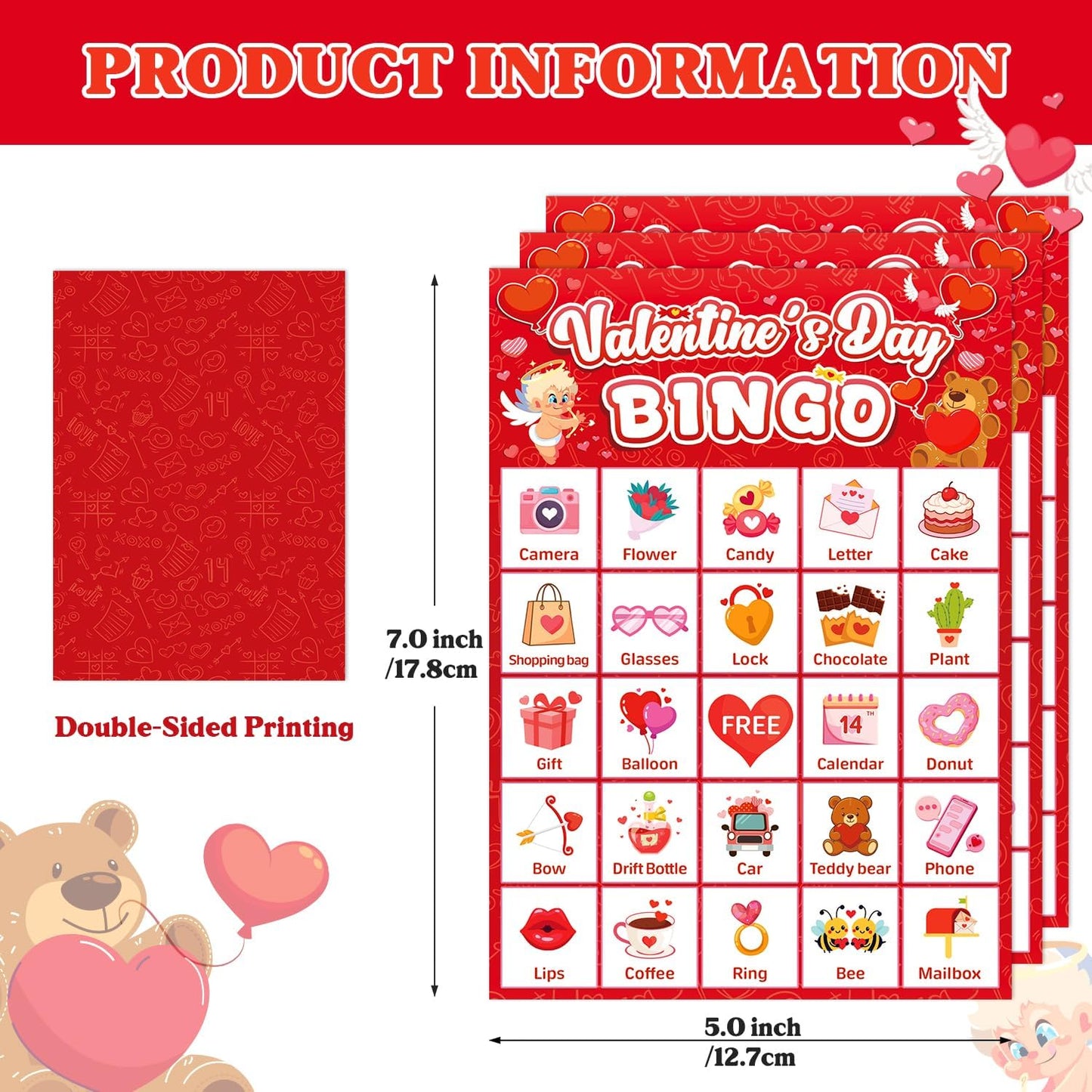 4th of July Bingo Game Set for 24 - Patriotic Party Activities, Independence Day Games for Family Reunion, School & Classroom Decorations – 5" x 7" Cards