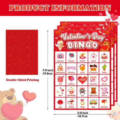 4th of July Bingo Game Set for 24 - Patriotic Party Activities, Independence Day Games for Family Reunion, School & Classroom Decorations – 5" x 7" Cards