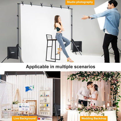LINCO Lincostore Backdrop Stand for Parties Kit 10x7 ft Adjustable Back Drop Photography Studio Photo Background Support System with Clamps, Sand Bag, Carrying Bag 4172 4174 (10x7 ft)