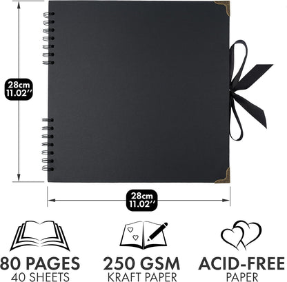 Bstorify Scrapbook Album 60 Pages (8 x 8 Inch) Brown Thick 200gsm Kraft Paper, Photo Album Scrapbook, Memory Book - Ideal for Your Scrapbooking Albums Art & Craft Projects