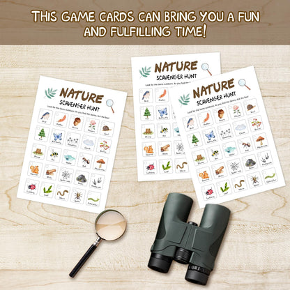 Insect Scavenger Hunt Cards Set of 30 Pcs, Nature Treasure Hunt Game for Family Friends, Outdoor Holiday Party Game Find and Seek Camping Activity -03