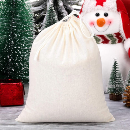 Tatuo 50 Pieces 4 x 6 Inches Muslin Cotton Drawstring Bags Canvas Linen Sachet Bag Reusable Empty Gift Pouch for Party Home Supplies