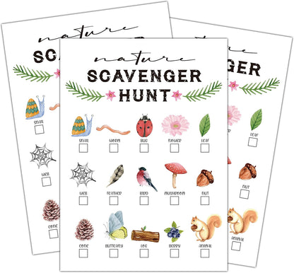 Scavenger Hunt Game - Outdoor Nature & Park Hunt Clues Cards - Travel & Camping Party Games Supplies Activities (01)