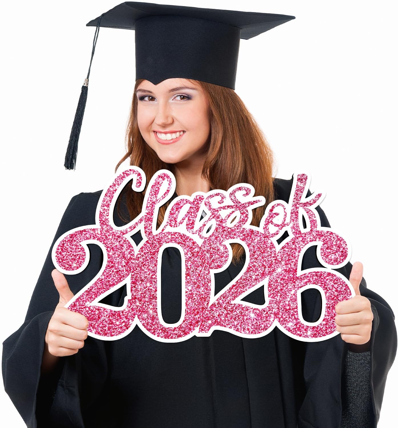 Class of 2026 Wooden Sign Graduation Party Decorations 2026 White Graduation Photo Booth Prop Senior2026 Sign for High School College Party