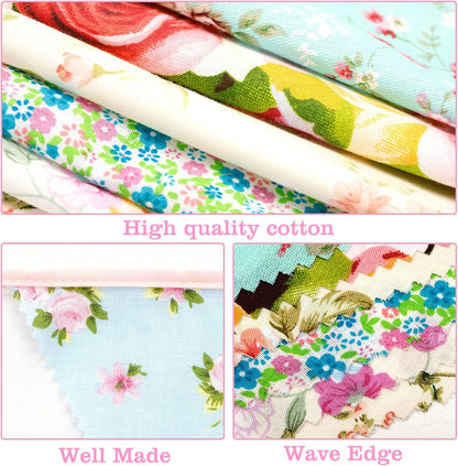 G2PLUS 39Ft Triangle Bunting Banner, 42Pcs Pink Floral Garland Pennant Banner, Reusable Cotton Triangle Flags Party Decoration for Birthday, Wedding, Garden Tea Party, Baby Shower, Room Decor