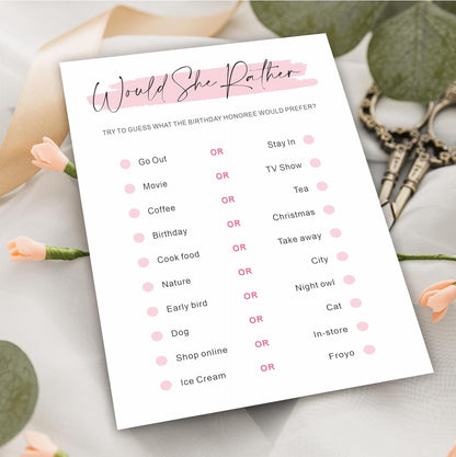 DYIRBIIY Minimalism Birthday Party Game Cards - Selfie Scavenger Hunt - 20 Blush Double-Sided Fill in Style Funny Birthday Party Game Cards for Adults, Party Supplies & Activities - A02
