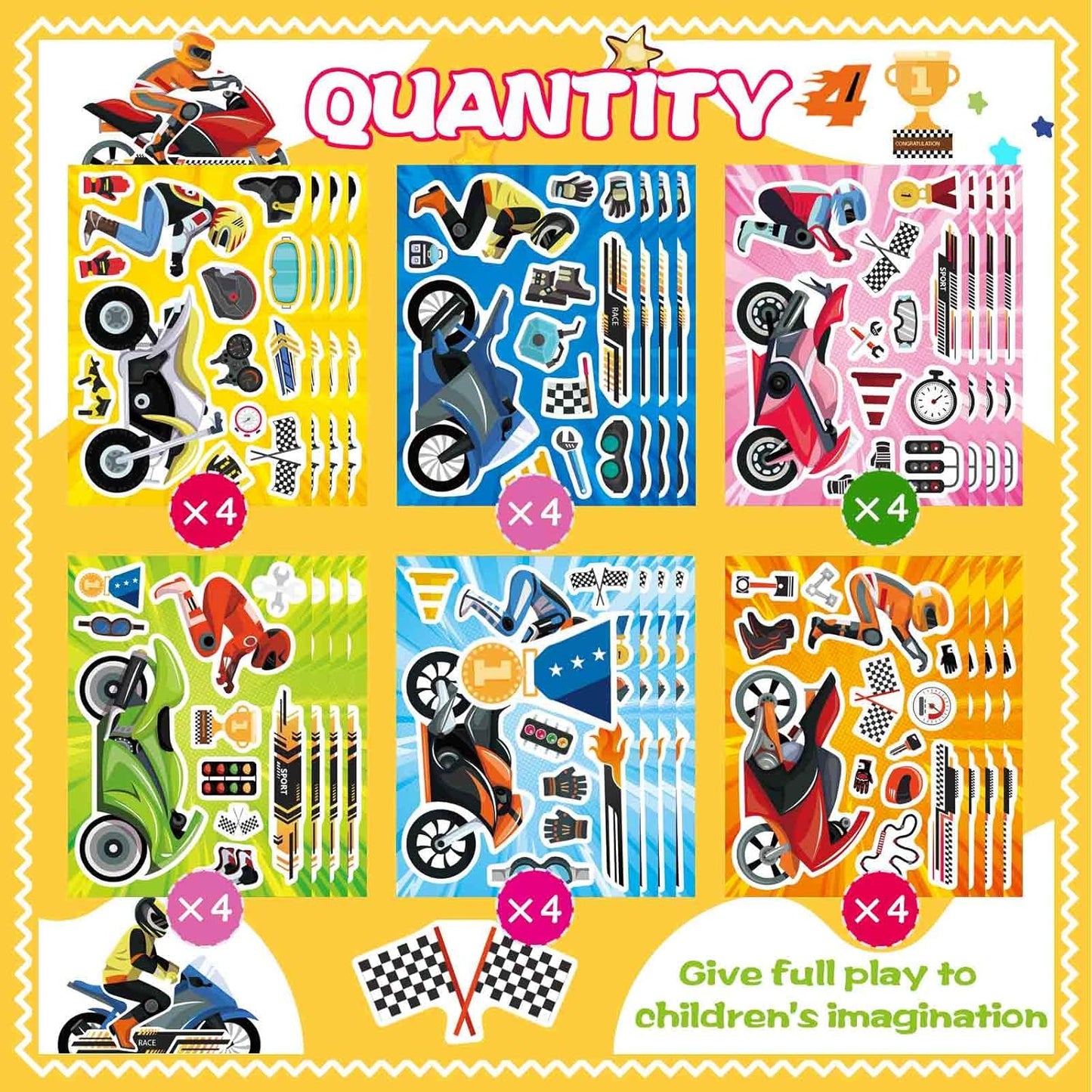 24 PCS Fairy Stickers for Kids, Make a Face Sticker with 8 Unique Designs Fairy, Frog, Mushroom, Make Your Own Stickers for Girls Birthday Party Favors, Goodie Bags, DIY Crafts