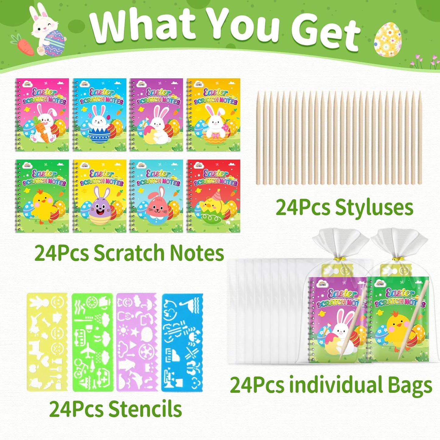 ZMLM 24 Pack Scratch Art Party Favors: Birthday Party Favors for Kids 4-8, Bulk Rainbow Scratch Notebook Paper Pads, Goodie Bags Stuffers Girls Boys Classroom Gifts Crafts Toys