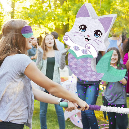 Dinosaur Pinata - Dinosaur Decorations with a Blindfold and Bat for Boys Girls Animal Themed Birthday Party Kids Classroom Game Decorations Supplies (15.7 x 11.4 x 3.1 Inches)