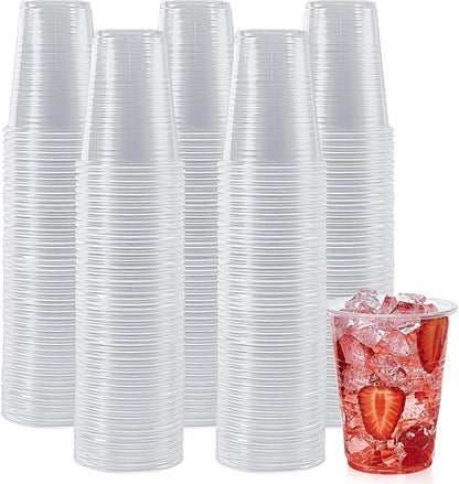 Lilymicky 500 Pack 9 oz Clear Plastic Cups, Disposable Drinking Cups, Plastic Party Cups for Birthday Parties, Picnics, Ceremonies, and Any Events