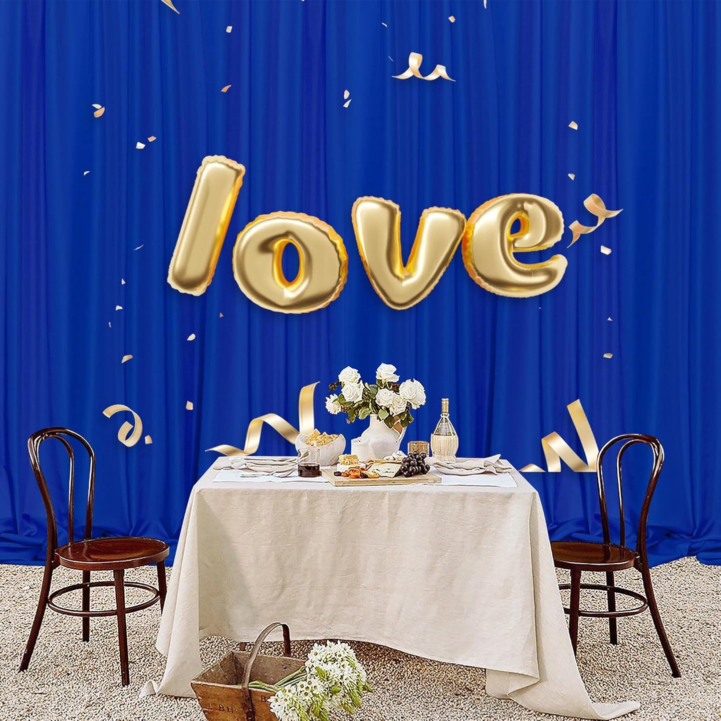 MEETSKY Black Backdrop Curtains for Parties - 10ft x 8ft Party Photo Background Curtain Rod Pocket Fabric Drapes Panels for Boys Birthday Holiday Home Halloween Decoration, 5ft x 8ft, 2 Panels