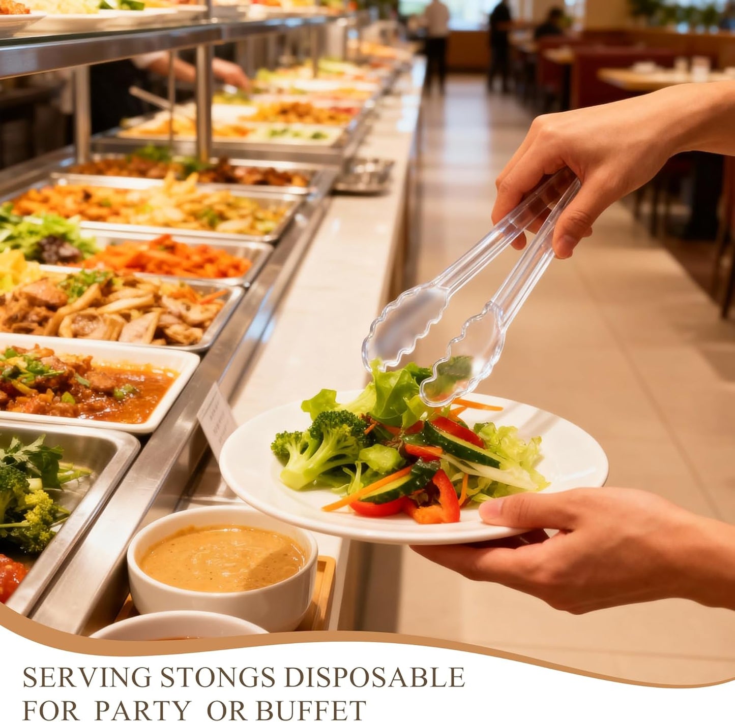 Disposable Plastic Serving Utensils Set (Black, 36 Pcs)