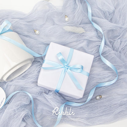 Ribbli Double Faced White Satin Ribbon,3/8” x Continuous 25 Yards,Fabric Ribbon use for Bows Bouquet,Gift Wrapping,Floral Arrangement
