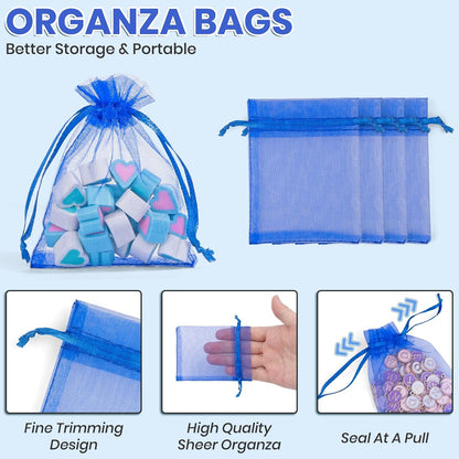 ANZNKU 50PCS White Organza Bags 3x4, Small Gift Bags Bulk for Sachet Jewelry Candy Treat, Mini Mesh Bag Drawstring for Wedding Bridal & Baby Shower, Party Favor Bag for Easter Mothers Day Birthday