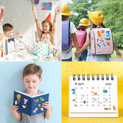 24 Sheets(500+) 3D Puffy Stickers for Toddlers Kids, Bulk Preschool Sticker Sheets for Reward, Craft, Scrapbooking Including Animal, Fruits, Dinosaurs, Fish and More