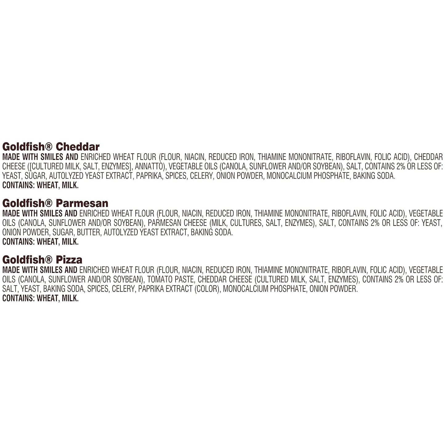 Goldfish Crackers Big Smiles Variety Pack with Cheddar, Colors, and Pretzels, Snack Packs, 30 Ct