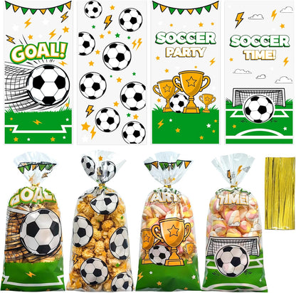 Soarvita Wildflower Cellophane Treat Bags: 50Pack Clear Plastic Floral Goodie Bags with 60 Ties for Cookies Snacks & Gift Packaging, Spring Candy Bag for Baby Bridal Shower Wedding Party Favors
