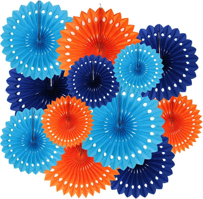 ZOOYOO Hanging Paper Fans Party Decorations,12 Pcs Pastel Rainbow Honeycomb Round Fans,Ceiling Decor for Easter,Wedding,Birthday,Summer Day Party Backdrop