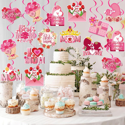 40Pcs Spring Summer Hanging Swirl Decorations, Flowers Sunflower Ceiling Hanging Swirls Floral Swirls Streamers for Spring Summer Mother's Day Baby Shower Birthday Wedding Party Decor