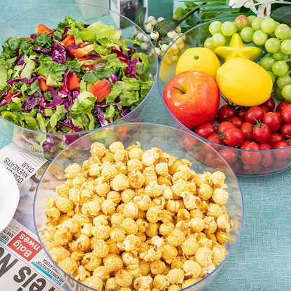 Hioasis 8 Pack Plastic Serving Bowls 128oz Gold Glitter Plastic Bowls Heavy Duty Disposable Serving Bowls for Party Snack & Salad & Candy & Bar Buffet