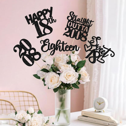 15 PCS 50th Birthday Centerpiece Sticks Fifty Happy 50th Straight Outta 1976 Table Flower Centerpieces Sticks Cheers to 50 Floral Decorations for 50th Birthday Party Centerpieces Supplies Black
