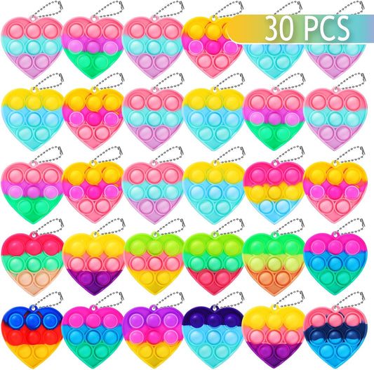 30PCS Bulk Fidget Toys, Party Favors for Kids, Birthday Party Toys, Small Classroom Prizes Box Fidgets Toys for Kids Toddlers Adult, Goodie Bag Stuffers, Treasure Chest, Bubbles Poppers,Relieve Stress