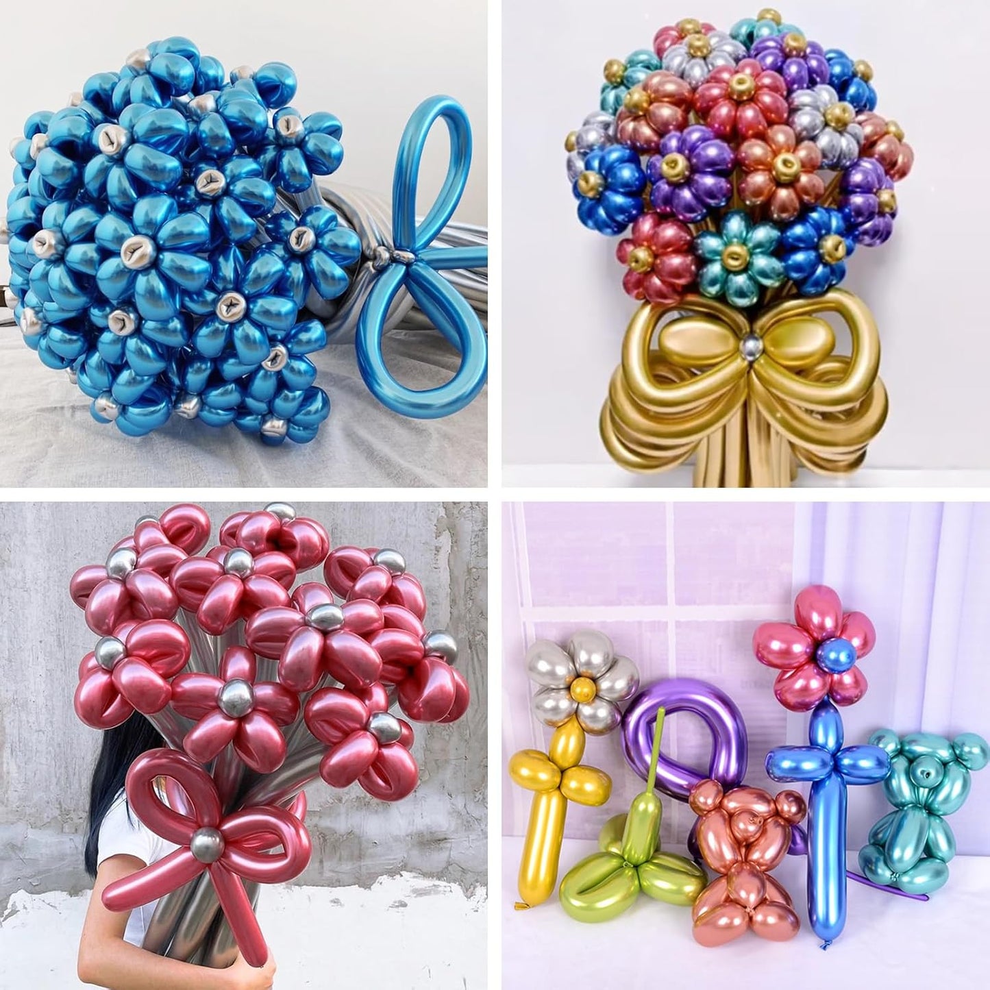 260 Balloons Clear, Thickening Long Balloons for Tying Arch, Twisting Latex Animals Magic Modeling Skinny Birthday Balloon for Kid‘s Party Wedding Decoartion Supply 100pcs