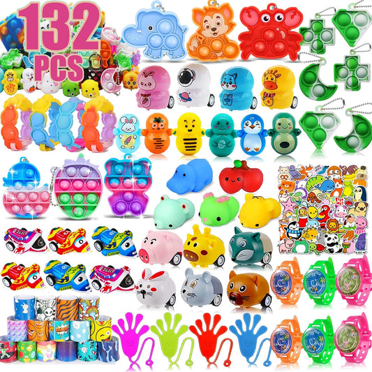 132 PCS Party Favors for Kids 8-12, Pinata Stuffers, Prizes Treasure Box Toys for Classroom, Goodie Bag Stuffers,Treasure Chest, Prize Box Toys, Pinata Filler