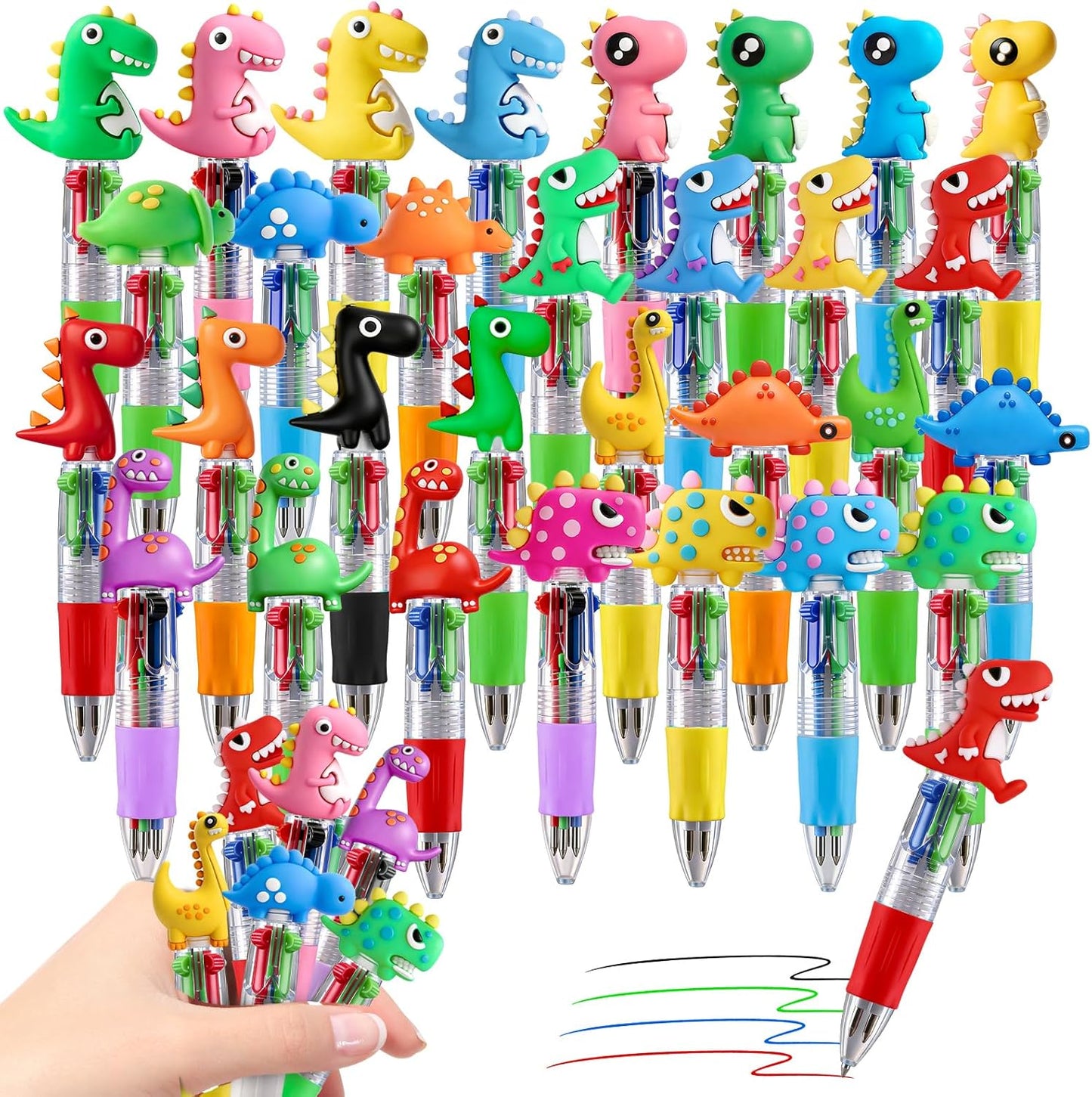 CZWZ 20Pcs Mini Multicolor Pens in One 4-in-1 Cute Pens Bulk for Kids, Fun Kawaii Ballpoint Pens for Birthdays and Children's Party Favors Gifts Teacher School Supplies