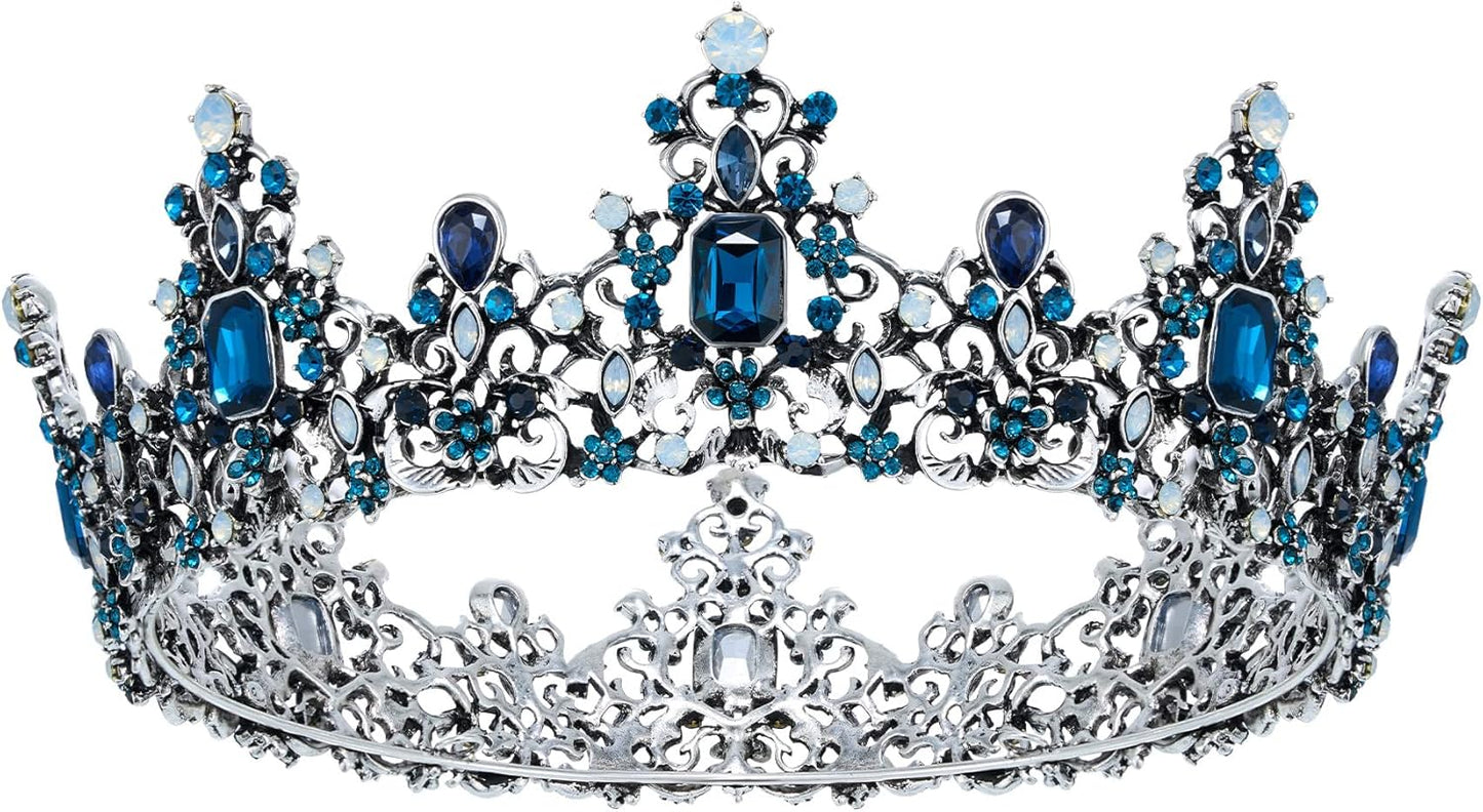 SWEETV Queen Crown for Women - Baroque Wedding Tiaras and Crowns,Jeweled Tiara Crown,Prom Birthday Halloween Hair Accessories